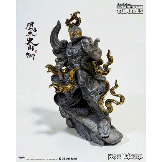 TMNT x Tik Ka from East x Bigboystoys “Fūrinkazan ” Mikey statue  <Black Gold special edition>