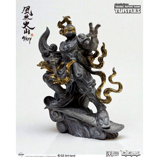 TMNT x Tik Ka from East x Bigboystoys “Fūrinkazan ” Mikey statue  <Black Gold special edition>