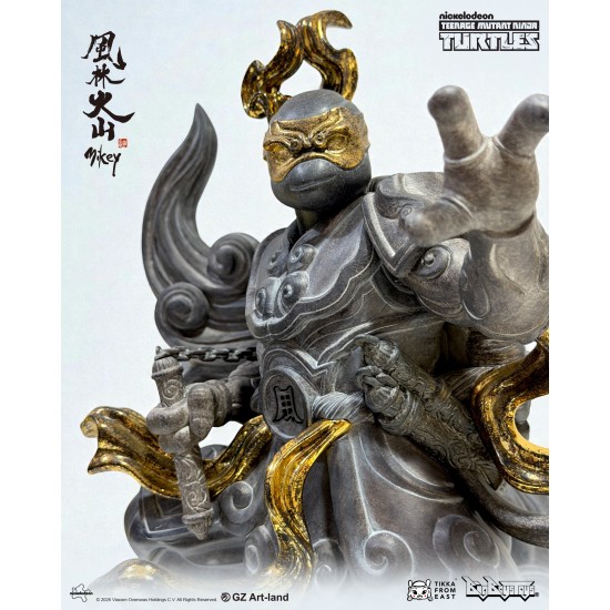 TMNT x Tik Ka from East x Bigboystoys “Fūrinkazan ” Mikey statue  <Black Gold special edition>