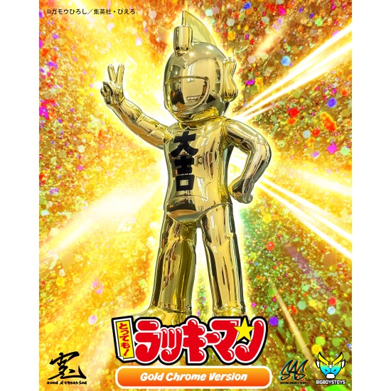 Sofubi Addict Series Tottemo! Luckyman - Luckyman Chrome Gold version (Pre-order April 2026)